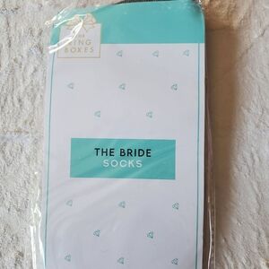 Bride Socks - White and Teal